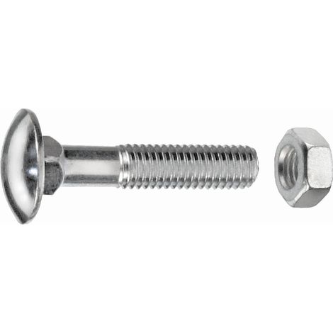 Connex Schlossschrauben M5 x 30 mm - 50 Stück verzinkt Schlossschrauben