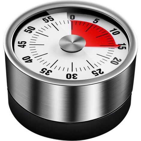 Minuteur Mécanique - Magnétique - 60 Minutes - Pour Réfrigérateur Hotte Étagère Métallique - Blanc - 1 Pièce (1/5)