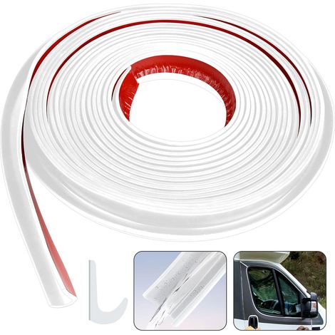 10M Length White Self Adhesive Edge Protection Profile for Awning Gutter for Tent 10M Fit for Vehicle Truck Boat Car (1/5)