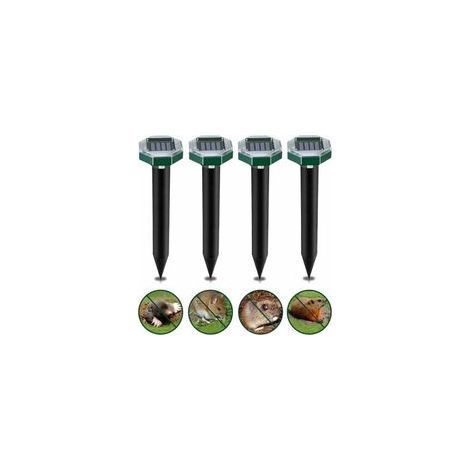 Répulsif solaire anti-rongeurs à ultrasons, paquet de 4 anti-molaires, vibrations solaires anti-molaires et ultrasons, étanche IP65, répulsif solaire