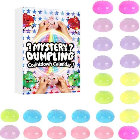 Anti-Stress-Überraschungsbox mit 24 Fächern, Countdown-Timer und Kristall-Anti-Stress-Spielzeug (Typ A) (1/4)