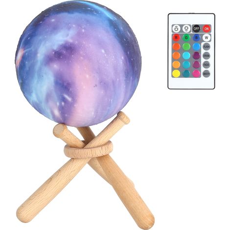 Lampe de chevet LED 3D Lune 3D 16 couleurs 3,9 pouces avec télécommande tactile RGBW, idéale pour la maison (1/5)