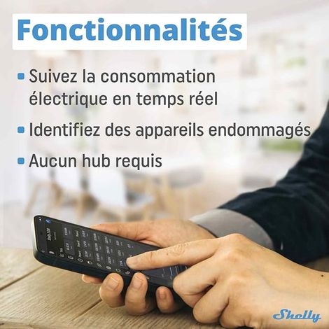 Compteur d'énergie connectée Wi-Fi Contrôle bidirectionnel canaux chacun Mesure production photovoltaique App iOS Android (1/2)