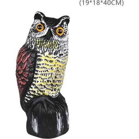 Leurres de hiboux artificiels pour effrayer les oiseaux, sculptures à tête rotative, statues en plastique d'épouvantail ennemi de (1/5)