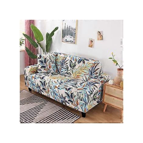 Stretch-Sofabezug, bedruckter Couchbezug, Sesselbezug für Polstersofas, elastischer Universal-Möbelschutz mit 1 Kissenbezug, katzensicher