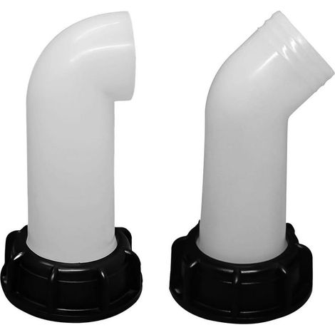 Robinet de Cuve 1000L de jardin 2 '' prolonger le drainage valve accessories, Robinet de tuyau, Dedicated drainage tube Suitable pour IBC réservoir d'eau de jardin, 60°+90° (2 pcs) (1/5)