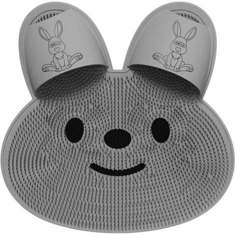30x30cm,Lave pieds et dos, pour douche Tapis de massage pour le dos en forme de lapin, Tapis de massage des pieds Tapis antidérapant pour l'exfoliation et la relaxation du corps (1/5)
