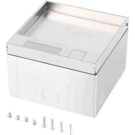 Boîte prise sol 2x3 broches 16A 4000W – Couvercle rabattable encastrée plate bureau hôtel école, alimentation (1/5)