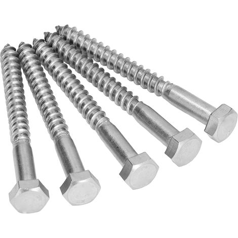 25 vis autoforeuses inox A2-70 DIN571 à filetage partiel tête hexagonale pour bois 8x80 mm (1/5)