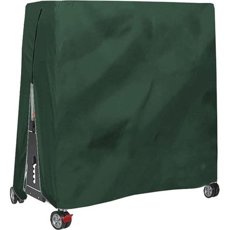 1 housse pour table de ping pong, étanche anti-UV résistante au vent, tissu oxford 420D, avec fermeture à glissière et cordon réglable, pour usage extérieur (1/4)