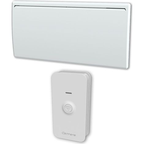 Carrera – Radiateur à inertie céramique blanc 2000W – Connecté avec thermostat électronique – Ultra basse consommation – Support mural inclus (1/4)