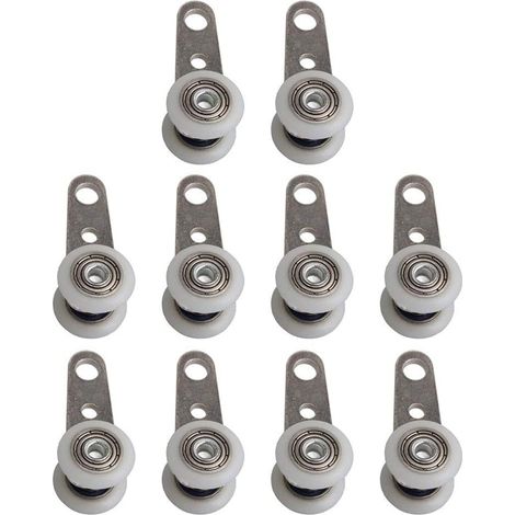 Juego de 10 rodillos para puertas de patio o puertas correderas - Metal y plástico - 4,5 x 1,9 cm (1/5)