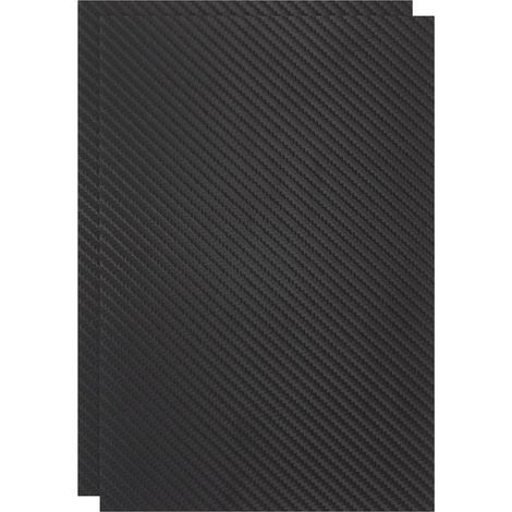 Plaque en plastique ABS 12 x 8 pouces, Feuilles en plastique souples de 1/16 de pouce d'épaisseur Feuille thermoplastique noire fibre de carbone pour décors artisanat DIY, 2 pièces (1/5)