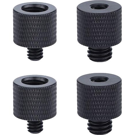 Adaptateur De Bobine Double 3/8" Vers 1/4" Et Inverse En Aluminium Noir Pour Support Caméra Trépied Microphone Moniteur Audio Visuel (1/5)