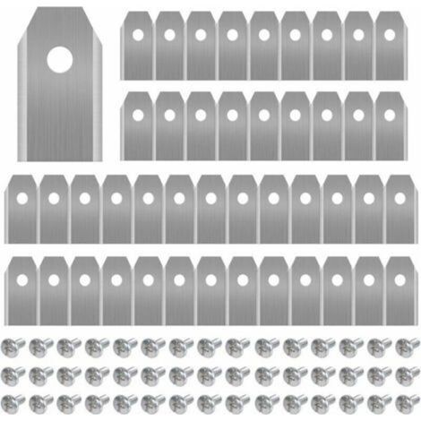 Cuchilla para cortacésped, 45 cuchillas de titanio para todos los robots cortacésped Husqvarna/Automower/Yardforce/Gardena (3g-0,75 mm) con 45 tornillos, cuchillas de repuesto para modelos 105, 310, 3 (1/5)