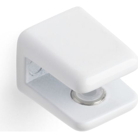 Soporte Fijo para Baldas de Cristal y Madera Fabricado en Zamak Acabado en Blanco Para Baldas con Espesores de 6 mm Medidas 191722 mm Sistema de Fijación Atornillado 1 Unidad -