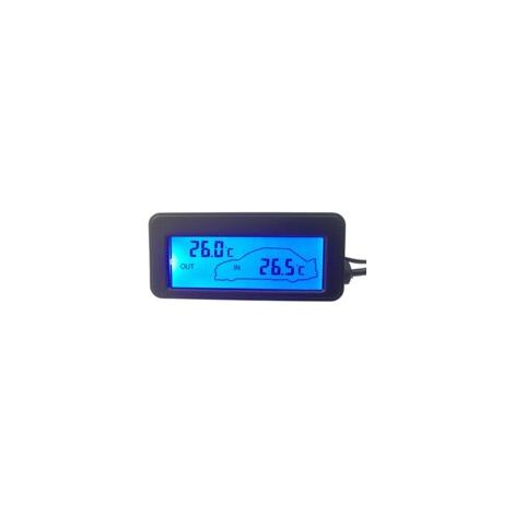 Digitales Kfz-Thermometer für Innen- und Außentemperatur, 12 V, mit LCD-Digitalanzeige für Pkw und Lkw - Crezuo