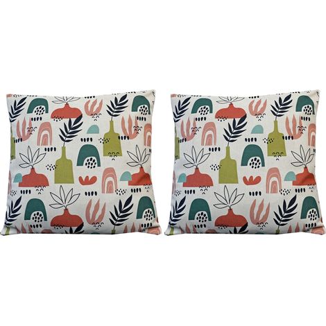Lot de 2 coussins 45x45 cm à motifs multicolore