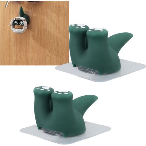 Dekorativer, wandmontierter Zahnbürstenhalter mit verspieltem Tiermotiv, kein Bohren erforderlich, 2-teilig, ABS, für Kinder/Badezimmer (1/5)