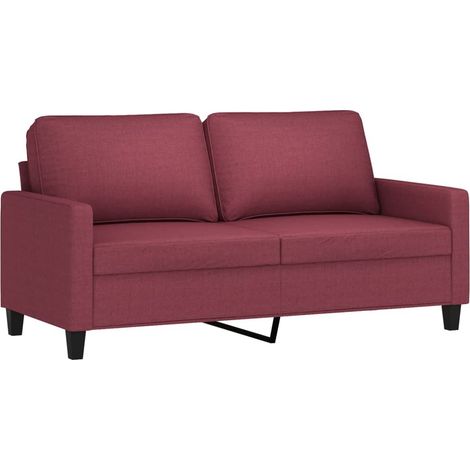 vidaXL Divano a 2 Posti Rosso Vino 140 cm in Tessuto