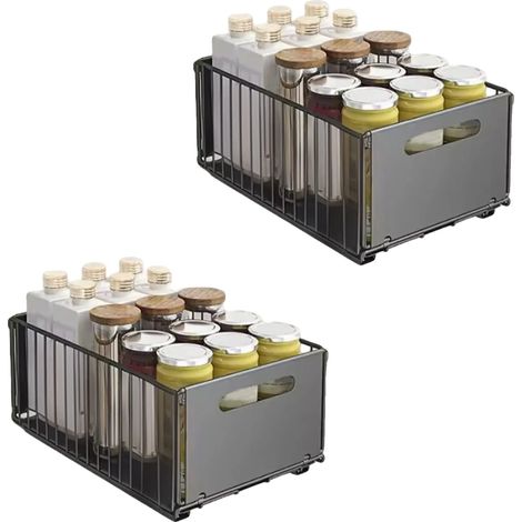 Ausziehbarer Organizer, 2-stufige Aufbewahrung, hohe Tragfähigkeit, 2‑Pack Hoch (1/2)