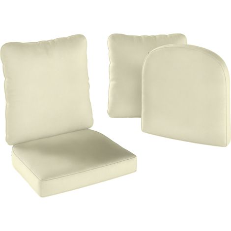 Lot 2 Coussin Godric Assise & Dossier Jardin Polyester Résistant UV Crème (1/5)