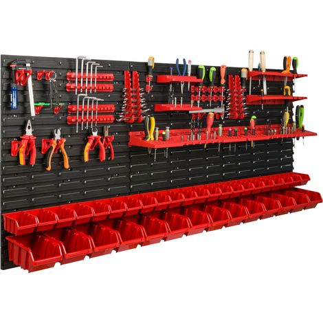 Panneau à outils d'atelier 172x78 cm + 36 plateaux (1/5)