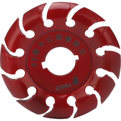 Disque à modeler en acier inoxydable à 12 dents pour meuleuse d'angle, pour bois et caoutchouc, rouge (1/5)