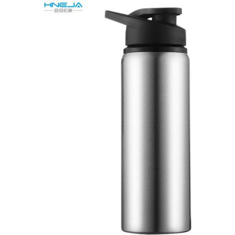 Bouteille d'eau de sport de grande capacité en acier inoxydable, qualité alimentaire, bons bancs, fitness,argent 700ml (1/3)