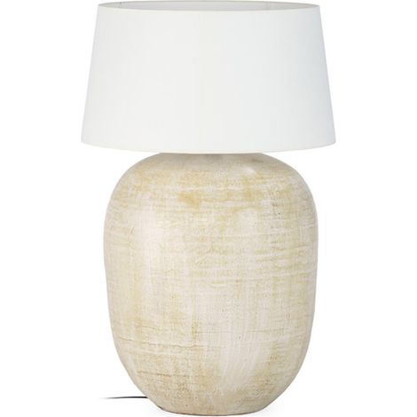 Lampe de table sans abat jour en terre cuite - Crème (1/5)