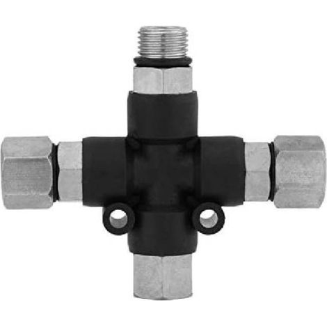 Raccord séparateur d’air 3 voies 1/8″ pour aérographe – Adaptateur collecteur flexible pneumatique, laiton chromé, lot de 4