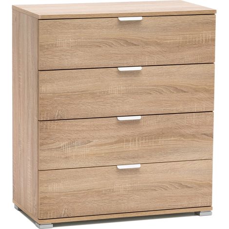 Mobiletto con 4 cassetti in legno nobilitato in varie tinte 75x38xH85 cm - BurlyWood (1/4)