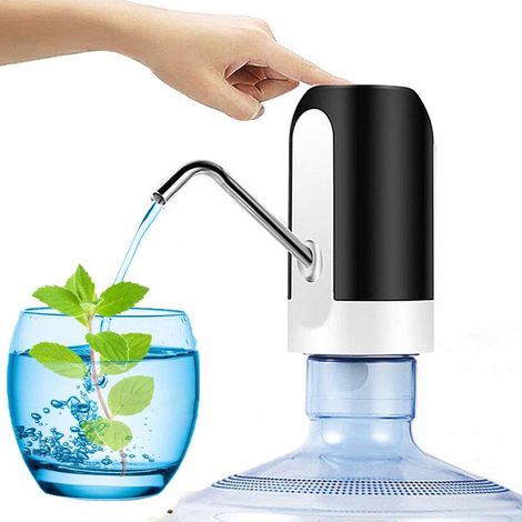 Filiyano-Distributeur d'eau à pompe pour bouteille de 5 gallons avec pompe automatique rechargeable par USB pour l'extérieur ou la cuisine (noir) (1/5)
