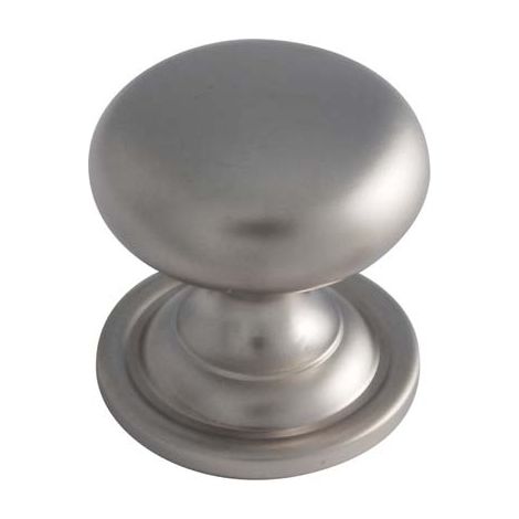 POMOLO OTTONE TORNITO SFERA PIANA 2460 - CROMO SATINATO MM 20X25- 5 pezzi