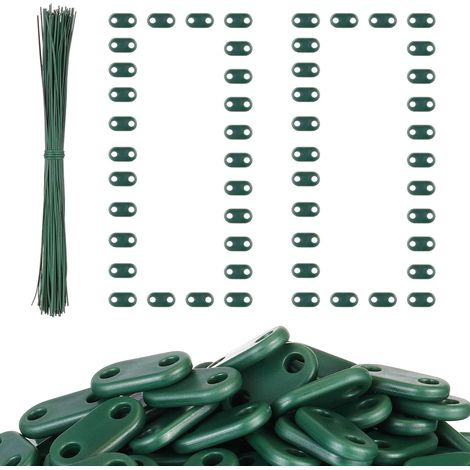 Kit Fixation Clôture - 100 Clips PVC Vert - Accessoires Portail Jardin - Résistant Intempéries (1/5)
