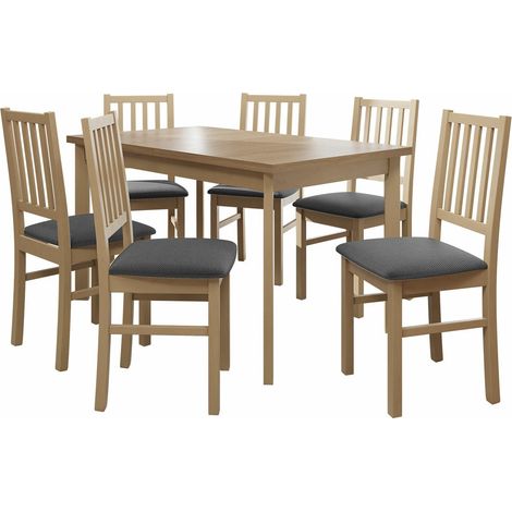 Conjunto de mesas y sillas para comedor Victorville 264, Roble Sonoma, 78x80x140cm, Diámetro: 0, Número de asientos: 4, Estilo: Contemporary