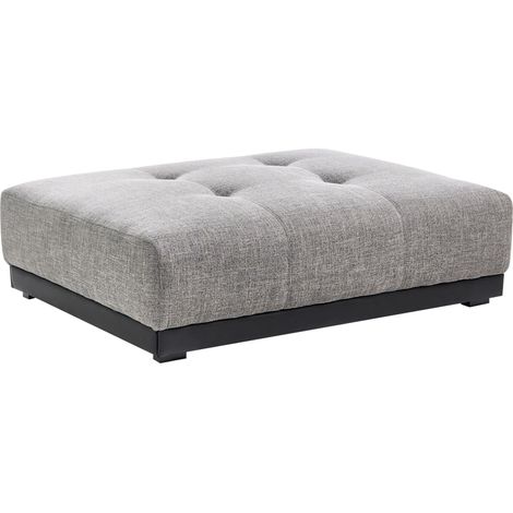Ottoman Grey with Black Fabric Upholstery 1 Seater Modern Traditional Living Room TORPO (1/5)