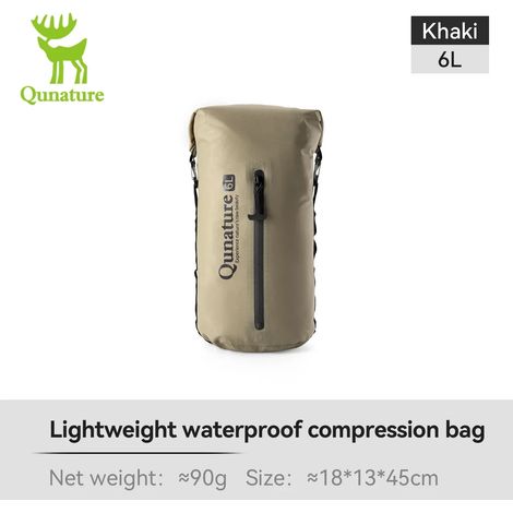 Sacoche de voyage pour vélo (kaki, 6 L), sac de compression léger et imperméable, sac de rangement