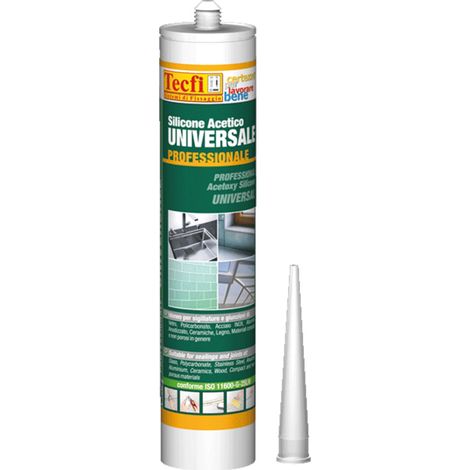 TrAdE Shop Traesio - Cartuccia Silicone Acetico Multiuso Pro 280 Ml Colore Nero Sigillante Universale -