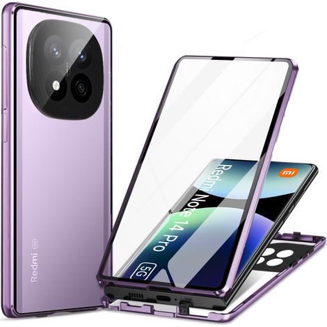 Funda para Xiaomi Redmi Note 14 Pro 5G / Xiaomi Poco X7 5G, magnética, doble cristal, color morado. (1/3)