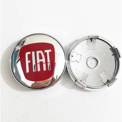 Cache Moyeu 60mm - Capuchon Moyeu Roue Voiture - Compatible Fiat Viaggio Ottimo - En Caoutchouc - Kit 4 Pièces