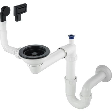 Sifón para fregadero Deante Space-Saver negro mate granito