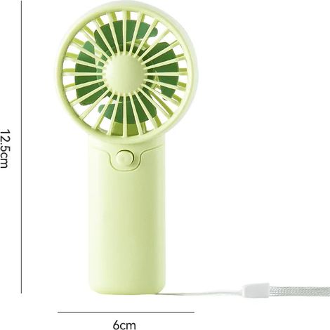 Ventilateur portable (vert, sans piles), petit ventilateur pratique et créatif, ventilateur de poche, léger et portable (1/5)