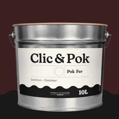 Peinture Fer Antirouille – Métal Extérieur Intérieur, Satinée, Protection Rouille - 10L - RAL 3007 - Rouge noir