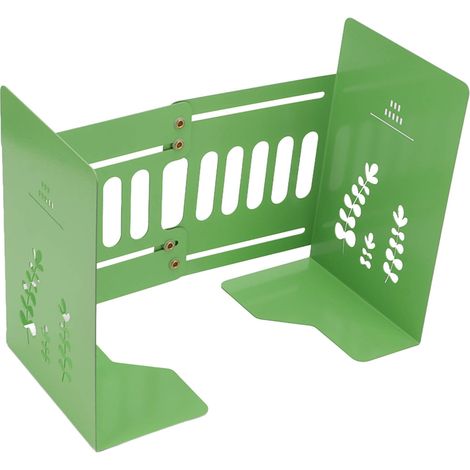 Supports de livres verts taille moyenne extensibles 5 à 9 pouces, stables robustes en métal décoratif, design rétractable durable (1/5)