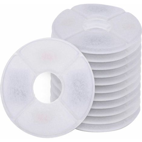 Pack of 12 round replacement filters for cat flower fountains, suitable for dogs and cats (1/5)