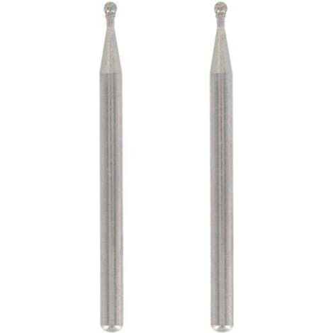 Lot de 2 pointes Diamant, Bout rond, Diamètre de travail 2mm pour Gravure et Sculpture dans le Verre, Miroir, Céramique avec Outil Multiusage (1/4)