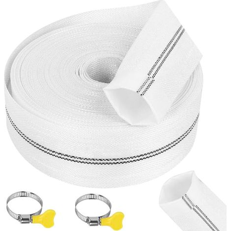 10M Tuyau Refoulement 1 1/2" Plat 38mm, Tuyau Plat Flexible en Tissu avec 2 Clips, Tuyau de Décharge pour Pompes Submersibles, Pompes à Eau Sale, Bassin, Jardin, Irrigation, Industrielles, de (1/5)