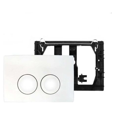 Geberit Delta 21 - Plaque de déclenchement, panneau de montage pour réservoir encastré, 2 chasses, blanc