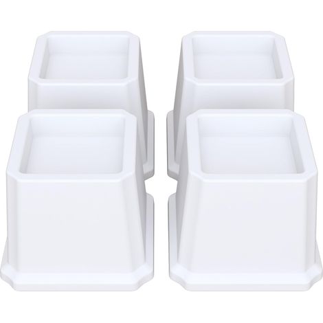 Bed Risers 9.5cm for Furniture, Pack of 4, White  Sofa Risers, Chair (1/5)